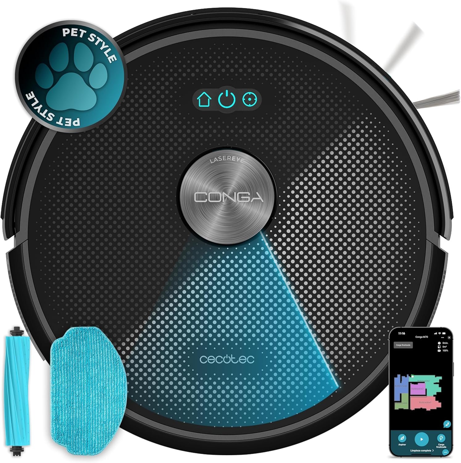 Cecotec Robot Aspirador y Friegasuelos Conga M70