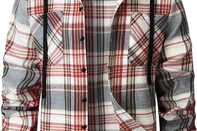 SwissWell Camisa Cuadros Hombre con Capucha