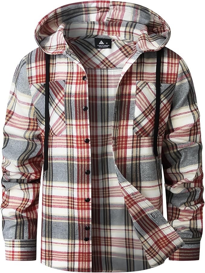 SwissWell Camisa Cuadros Hombre con Capucha